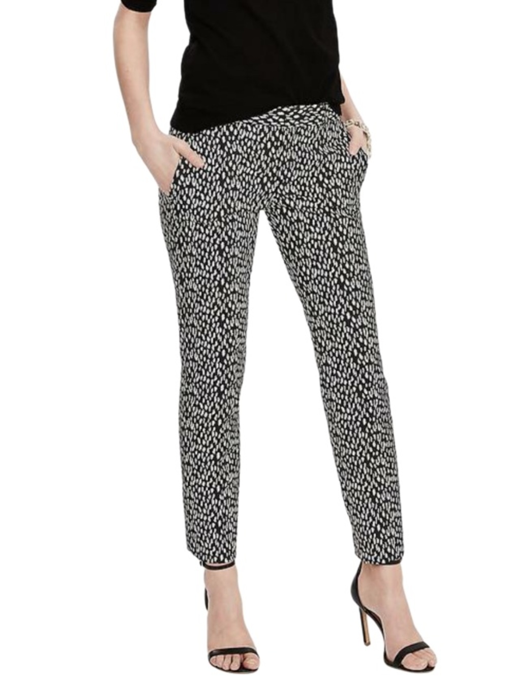 Banana Republic Leopard Printed Slim Ankle Pants. Size 2. Quality. Pockets